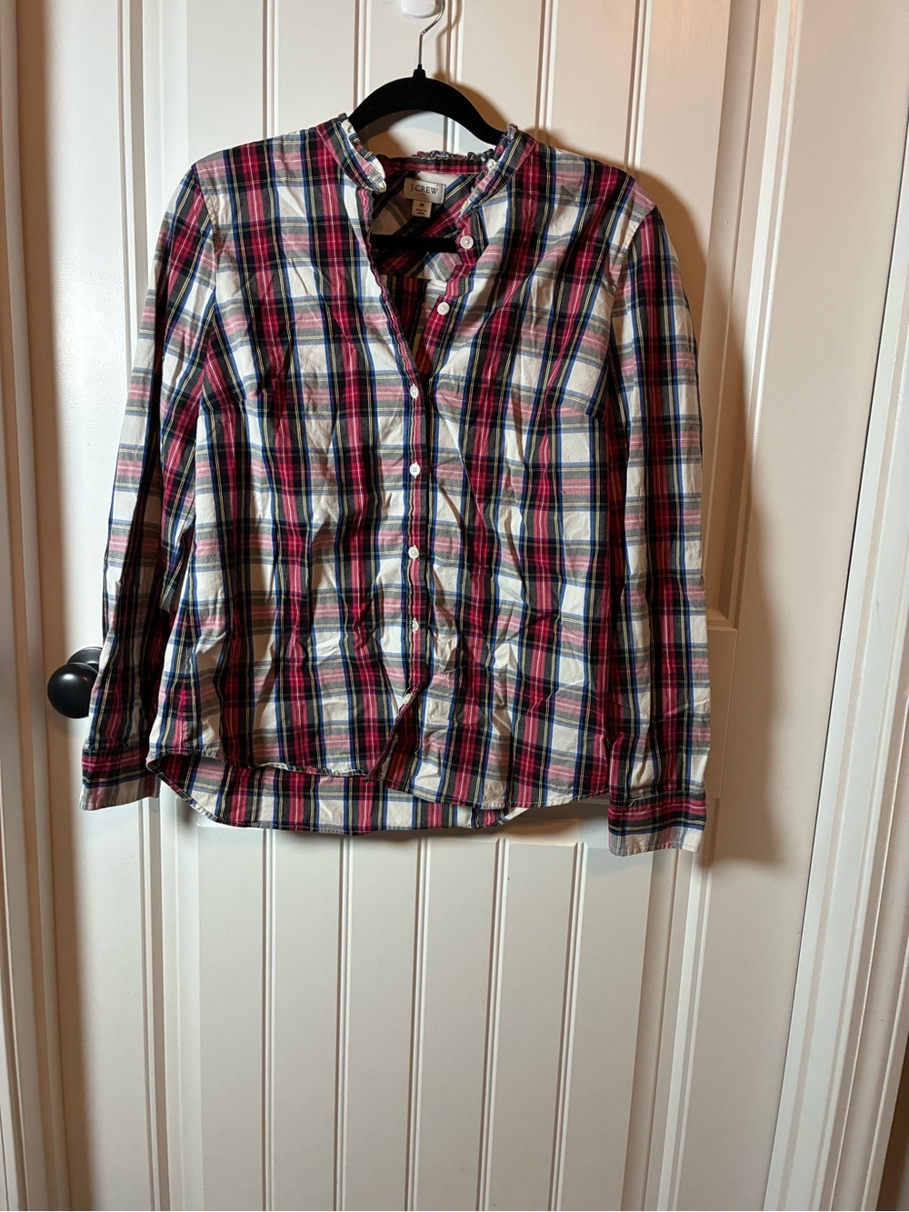 J. Crew Plaid Button-Down Shirt - Red, Blue, White Medium
